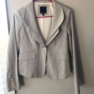 Pinstripe blue and white blazer. Size small.